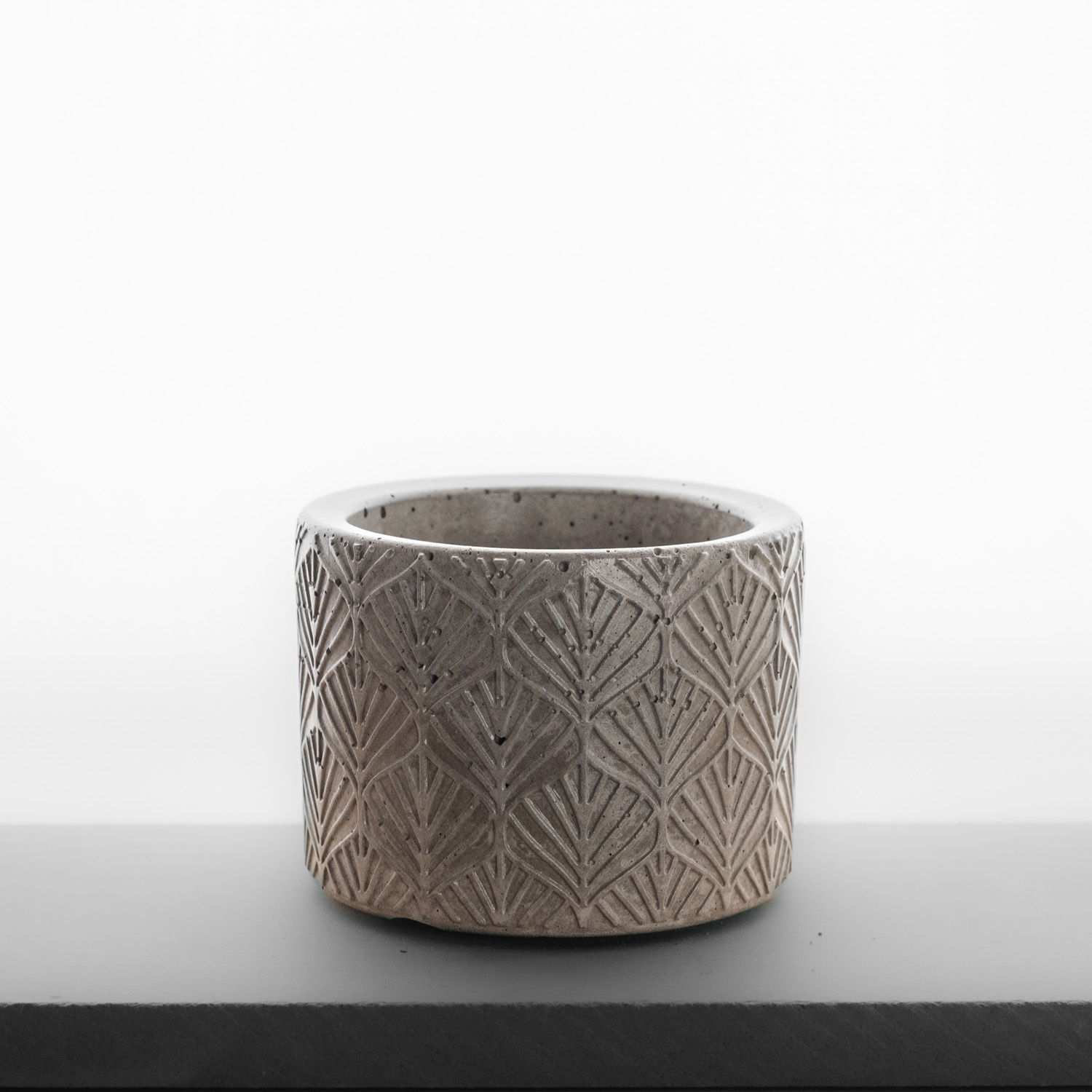 pot de béton, texture feuillage, couleur sable