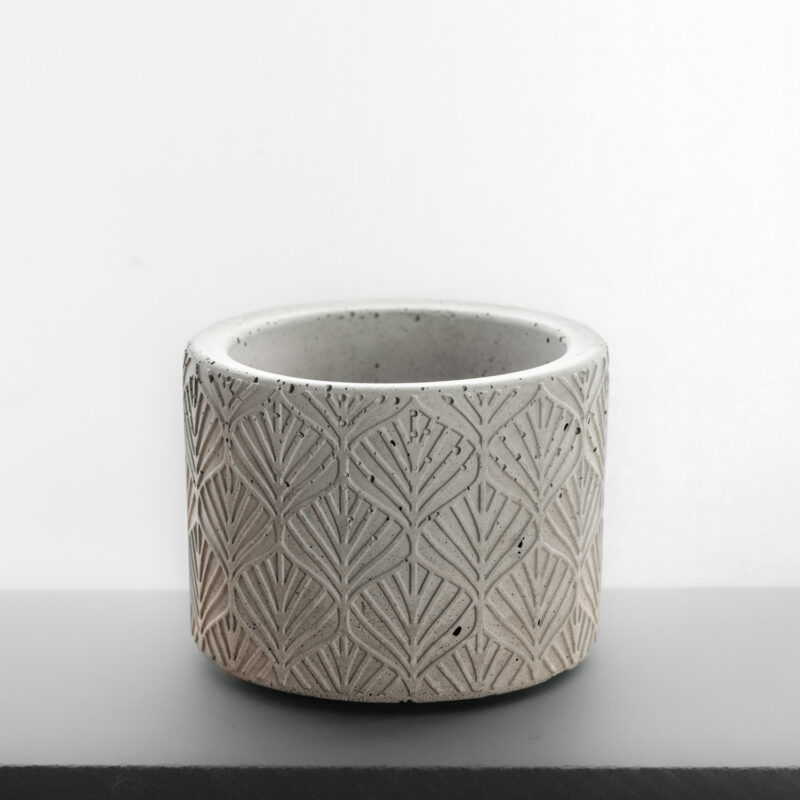 pot de béton, texturé feuillage, gris béton