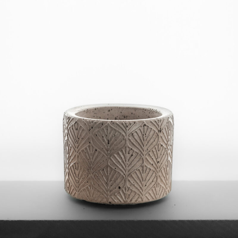 ngARTdesign, pot en béton, texturé feuillage, beige rosé